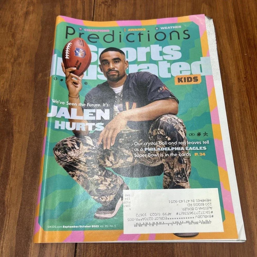 Sports Illustrated Kids Sept/Oct 2023 Jalen Hurts Messi Skenes Cards